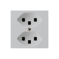 UP-Steckdose kallysto 2×T23 hellgrau mit Steckklemmen