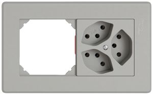 UP-Kombination EDIZIO.liv SNAPFIX® 1×2 96×156mm leer+3×T13 hellgrau