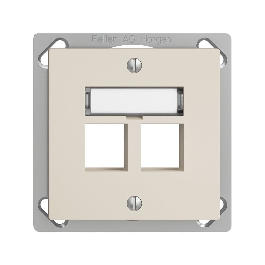 EB-Montageset EDIZIOdue FM.TE, Geradeauslass, für 2×Keystone, crema