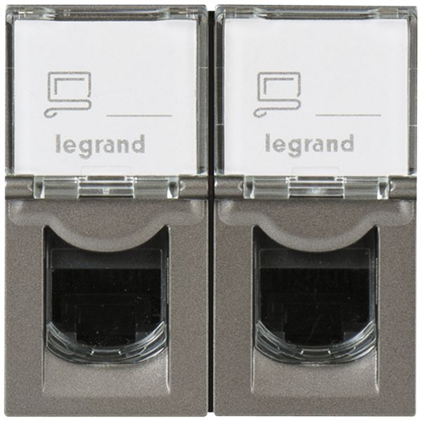 Prise INC MOS UTP 2×RJ45 magnésium cat.5e 1mod.