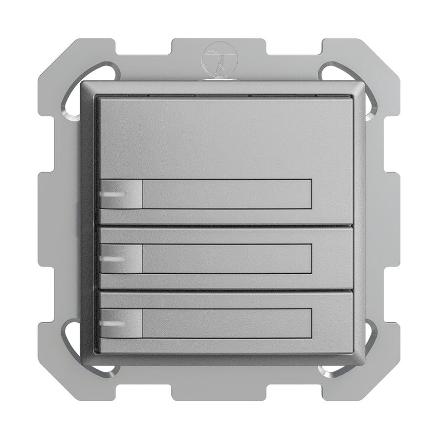 UP-KNX-Taster RGB EDUE, 250mW, m.RGB-LED, m.Papier., 3×Taste, 1×Tastenb., si