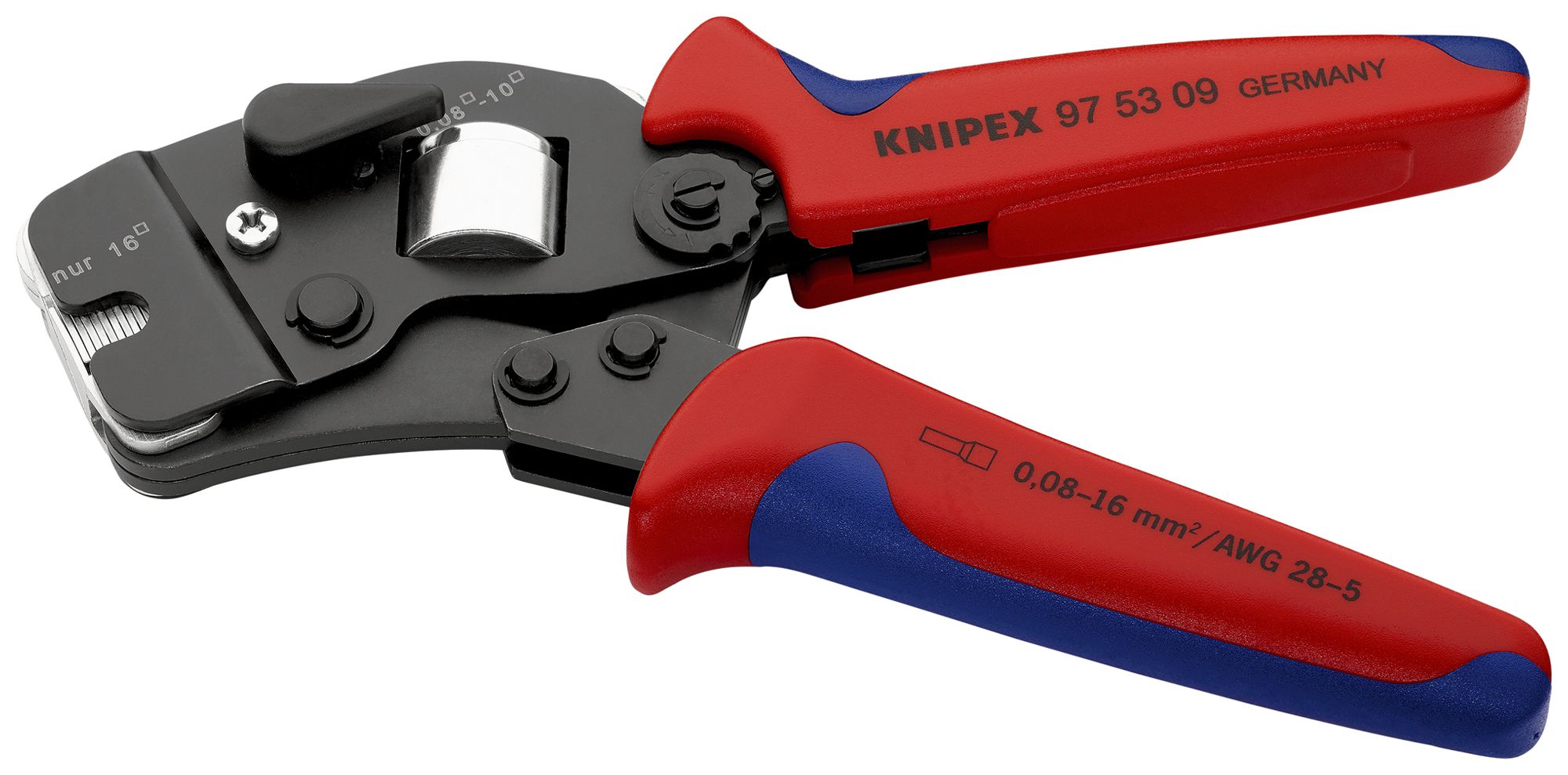 Pince à sertir KNIPEX auto-ajustable pour embouts 190mm