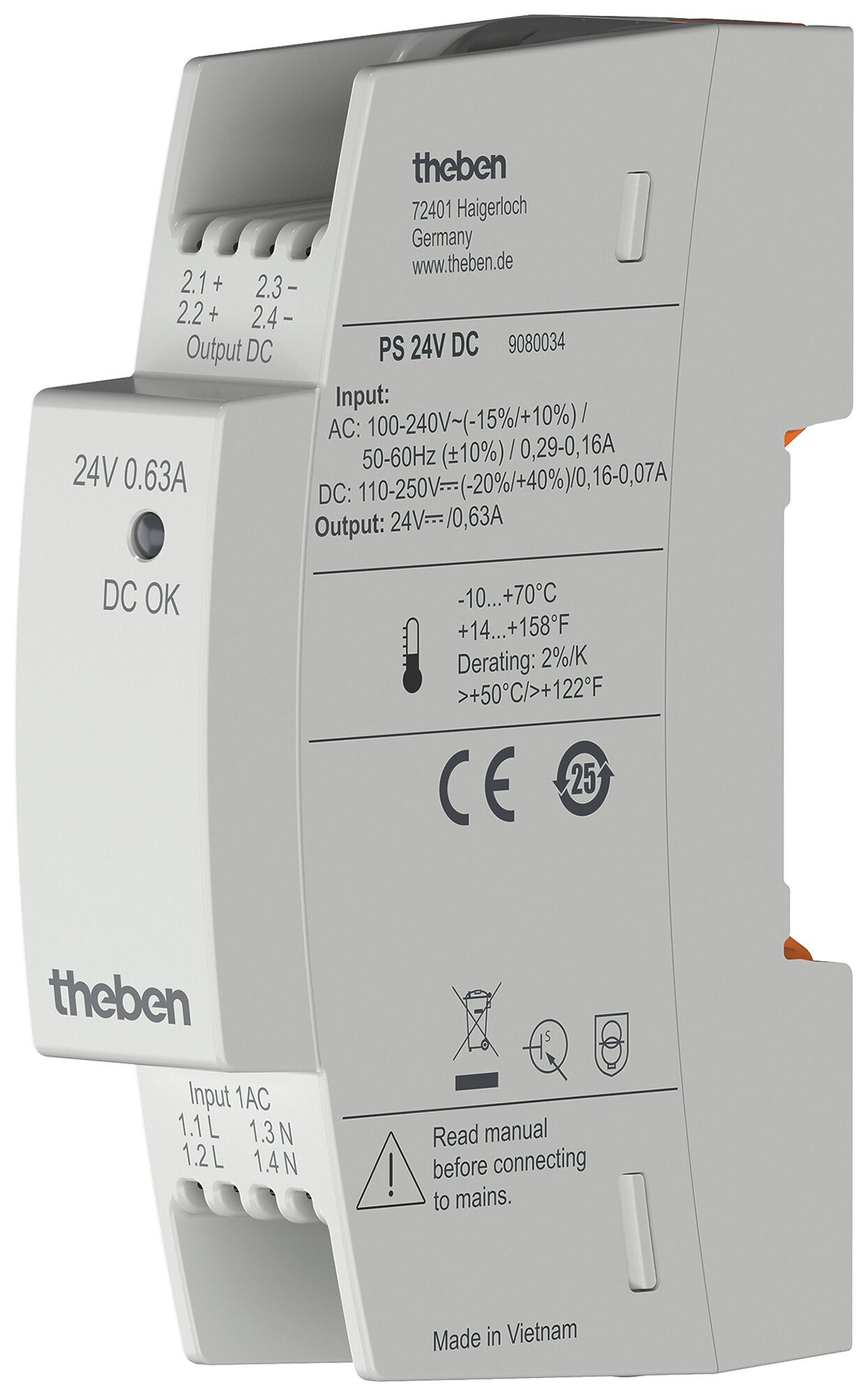 Alimentation KNX AMD Theben PS 24V DC 24V 630mA 1UM