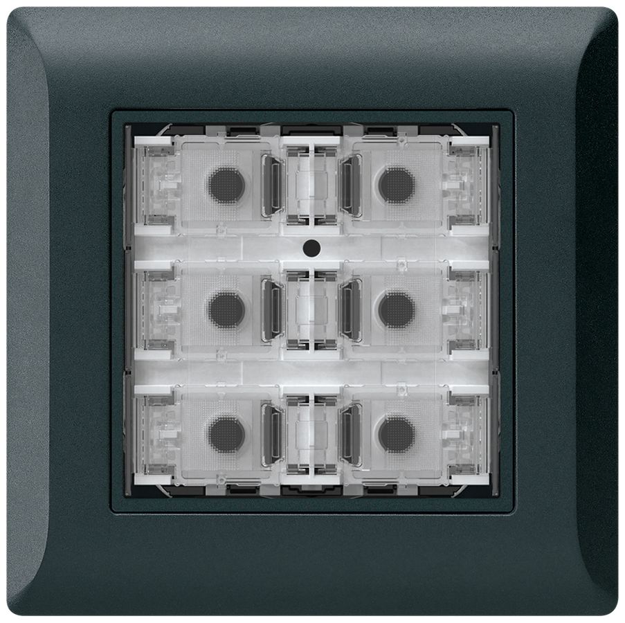 Poussoir KNX ENC KLI p.6×touches 6×points actionnables LED noir