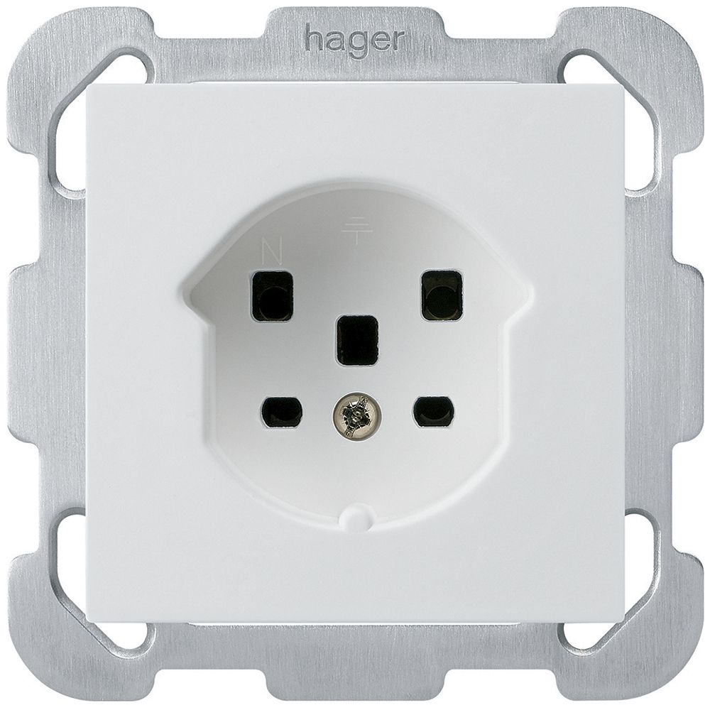 Prise ENC kallysto T25 blanc bornes à vis avec plaque de fixation