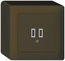 Prise de charge USB AP Hager kallysto C-C 20W 5V 86×86mm brun