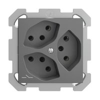 UP-Steckdose EDIZIOdue 3×T13 1×S dunkelgrau mit Shutter