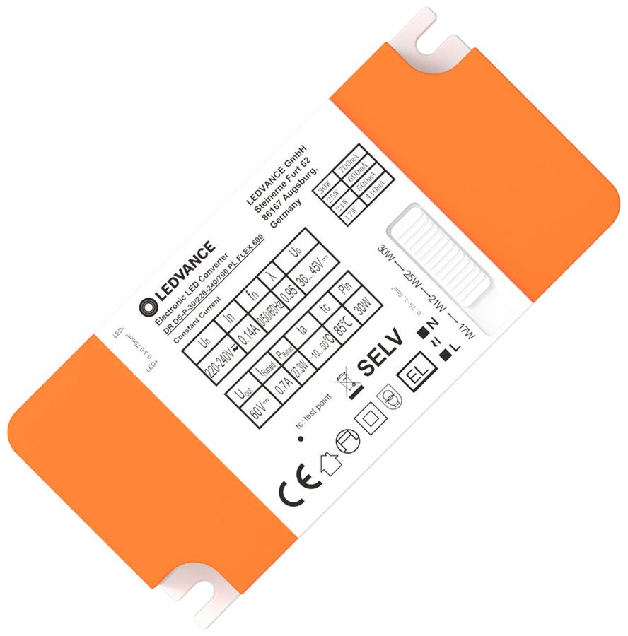 Alimentation LED LEDVANCE DR DS-P 17…30W 60V 410…700mA ON/OFF