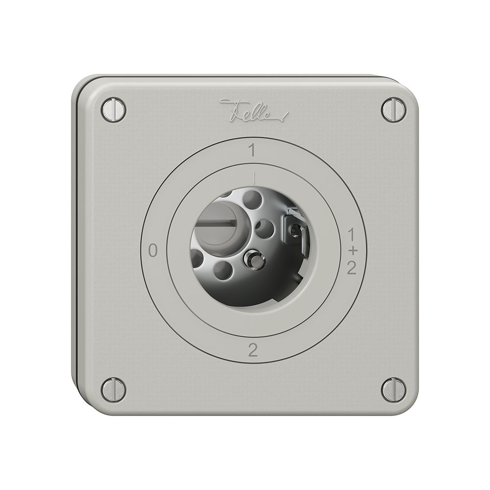 Interrupteur rotatif NUPU NEVO, 1/1 L, sans cylindre, KS, 0-1-1+2-2, gris clair