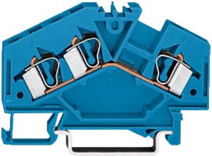 Borne de passage câblage frontal WAGO 4mm² bleu