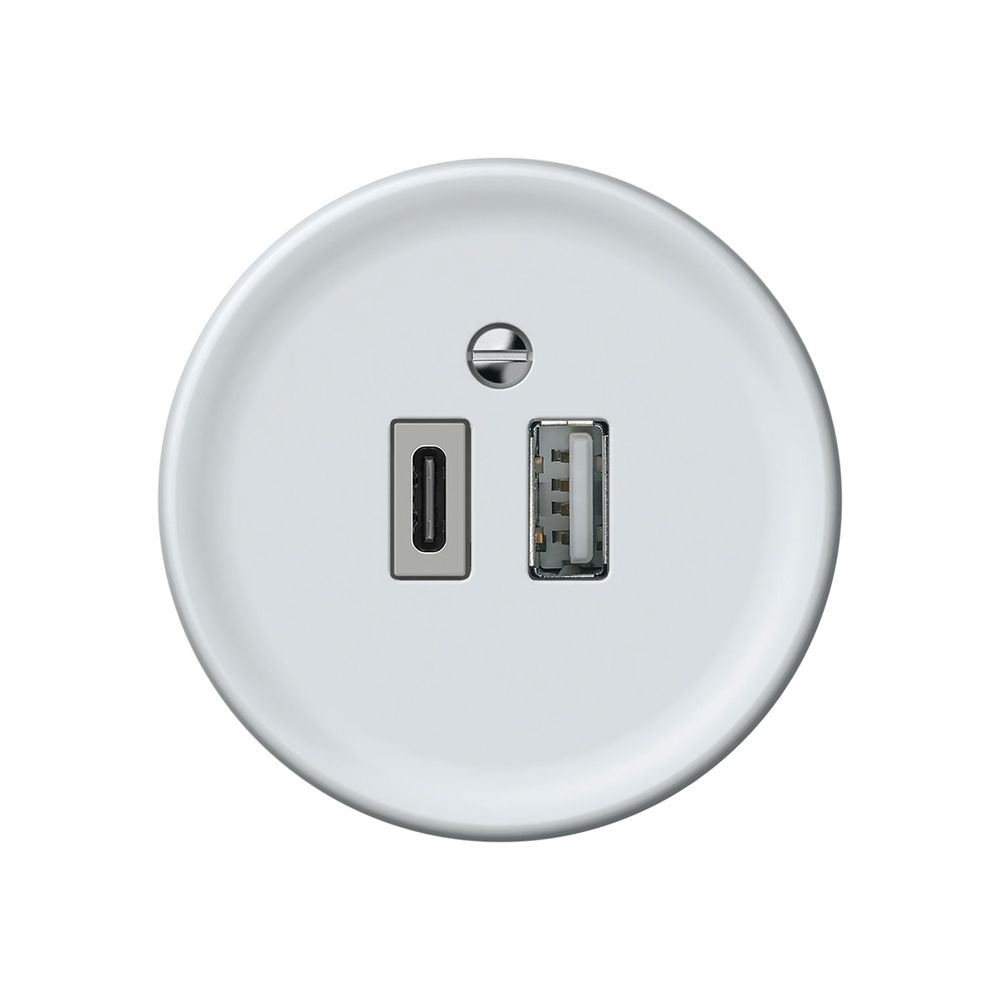 USB-Ladesteckdose origin 1×USB-A 1×USB-C 3000mA 5V weiss