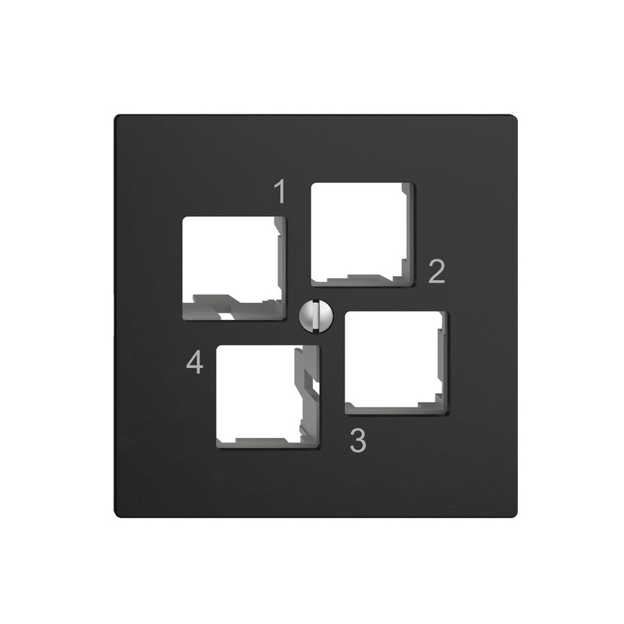 Kit de montage EDIZIOdue EASYNET S-One, pour 4×RJ45, sortie droite, noir