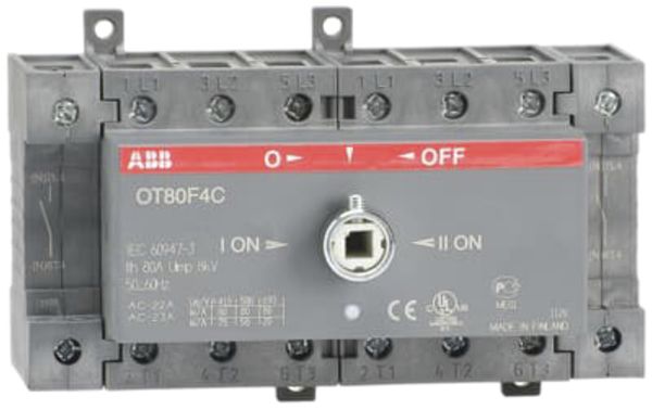 Commutateur de charge AMD ABB OT80F4C, 4P 80A/690V, commutation ouverte I-O-II