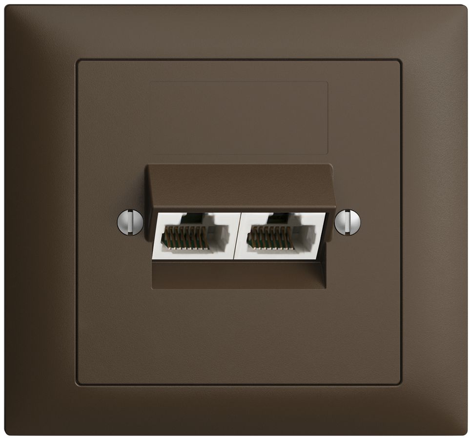 EB-Dose 2×RJ45/u 8P getr. EDIZIOdue coffee ITplus