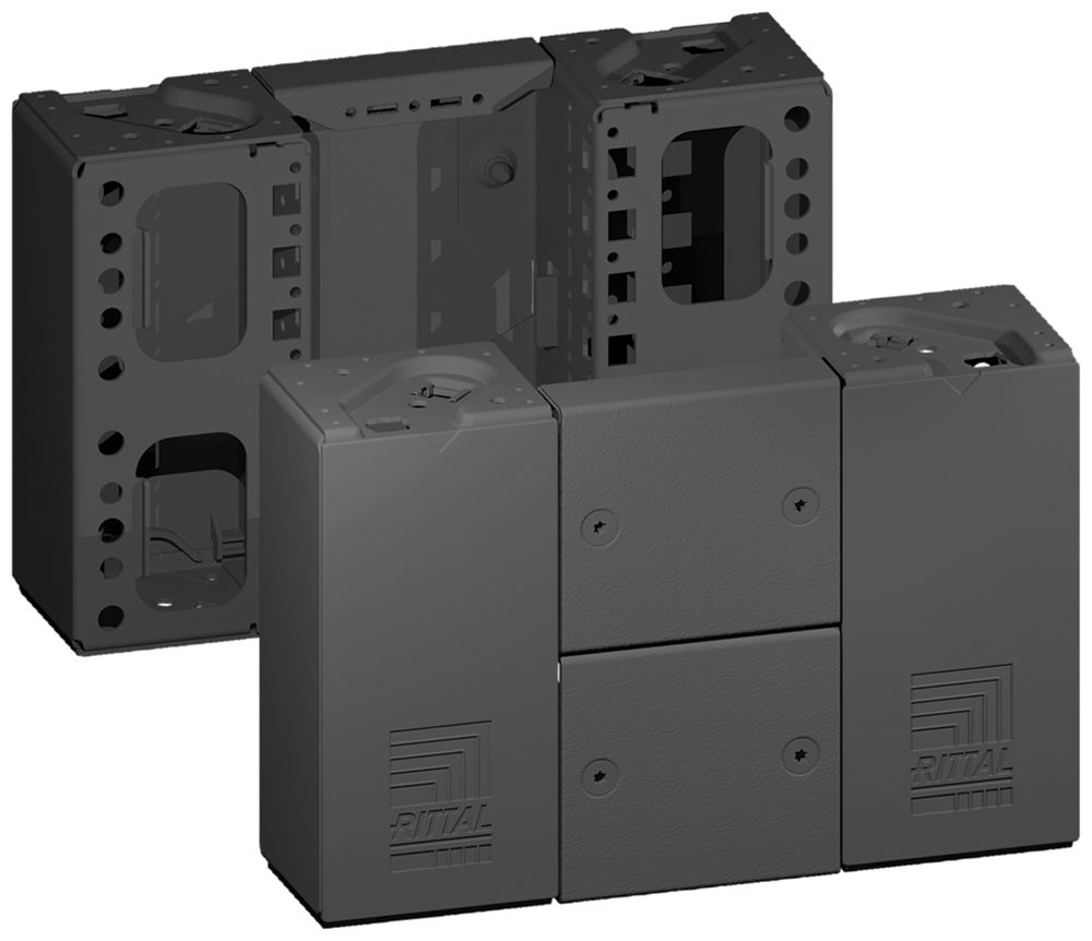 Cache-socle Rittal VX 8660.020 300×200mm face/revers noir acier 2pcs