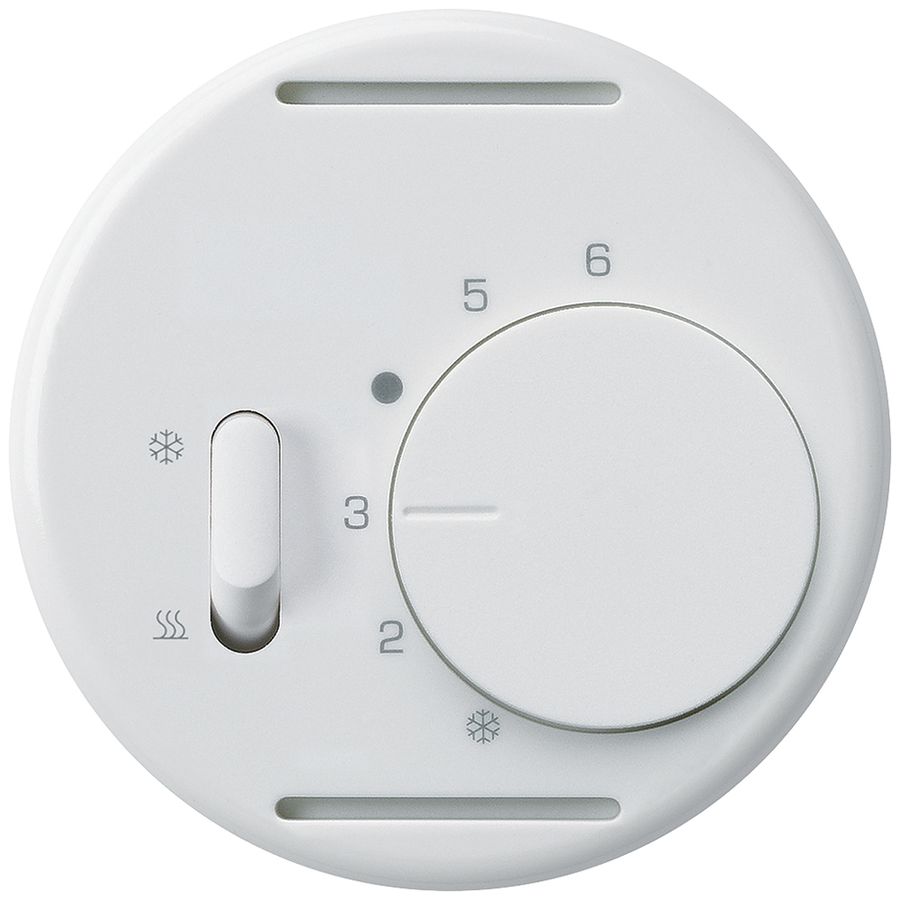 Thermostat Hager basico A, mit Schalter Heizen/Kühlen, weiss