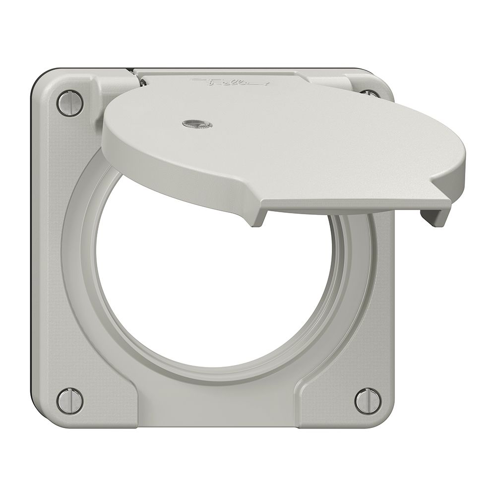 Coperchio c.coperchio ribalt.NEVO Ø60mm p.presa 3-volte ill. grc (guarn.ne)