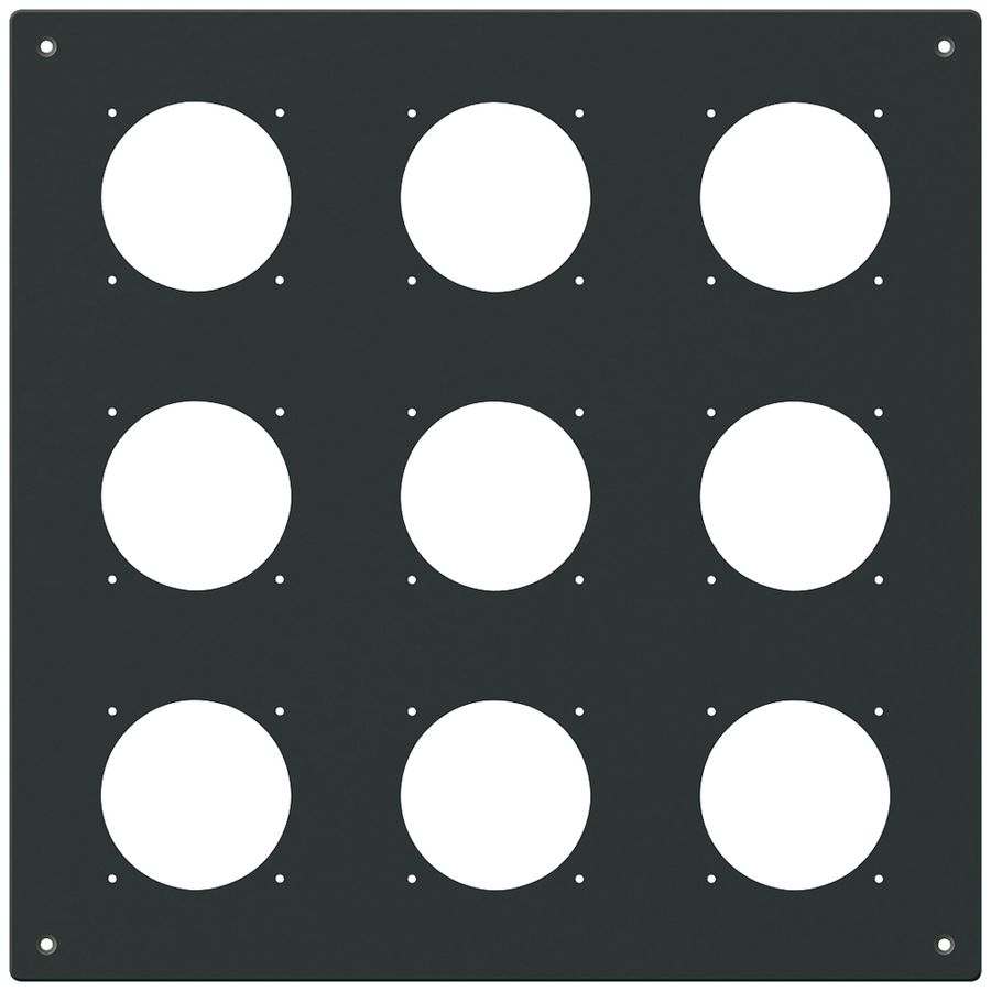 UP-Montageplatte robusto 3×3 Aluminium, schwarz