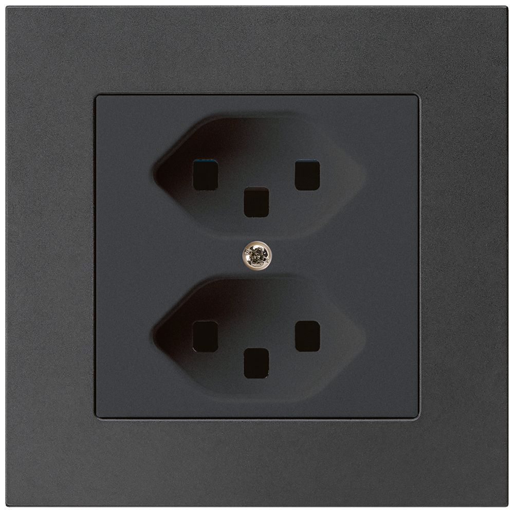 UP-Steckdose kallysto.pro 2×T23 schwarz mit Steckklemmen