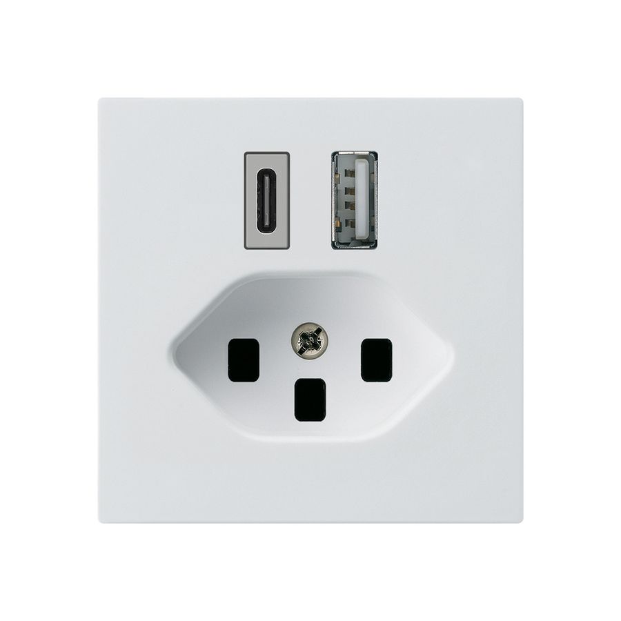 Prise de charge USB kallysto 18W PD 1×type A 1×type C T23 blanc