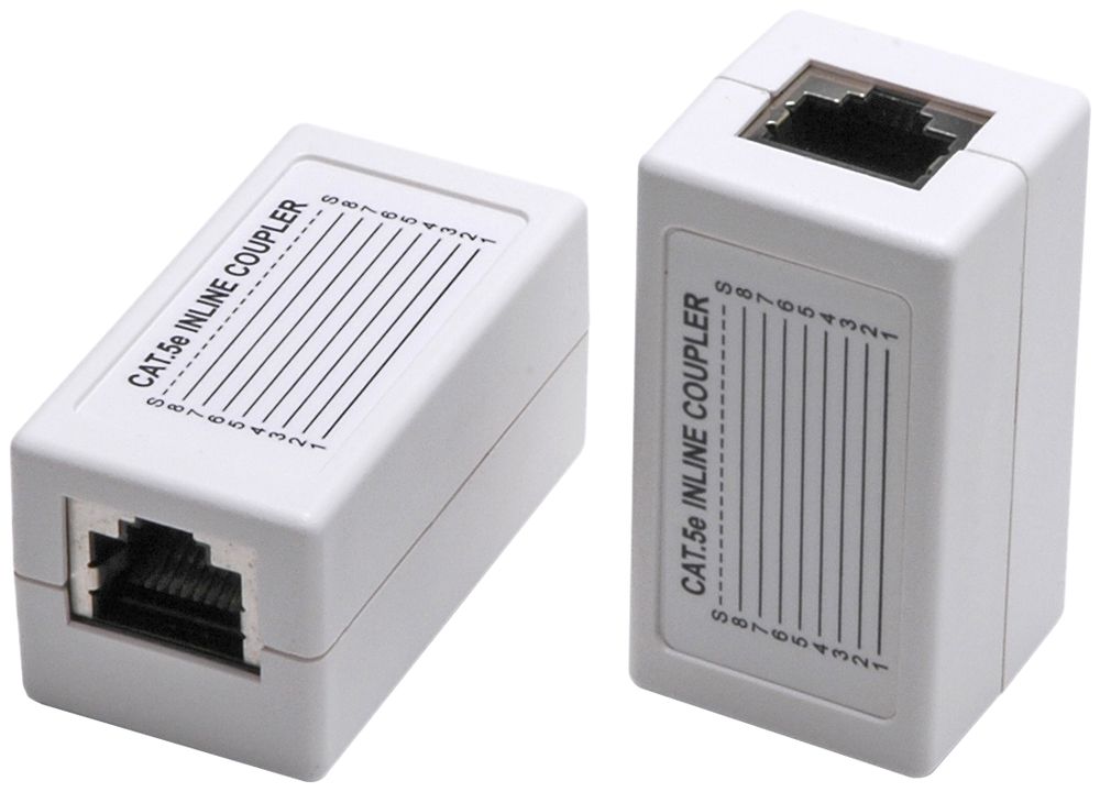 Adattatore diretto RJ45f/RJ45f UTP cat.5, bianco