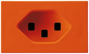 Presa FLF Hager 1×tipo 23 arancione con morsetti a innesto & clip metallo