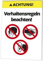 Warntafel CIMCO "Verhaltensregeln beachten" 297×420mm