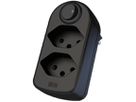 Mehrfach-Stecker MAX HAURI ADAPT SPLIT 10A Mit Ein-/Ausschalter 2×T13 schwarz