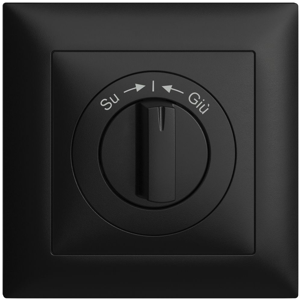 Frontset EDIZIOdue Su->I<-Giù schwarz 88×88mm für Schwenktaster