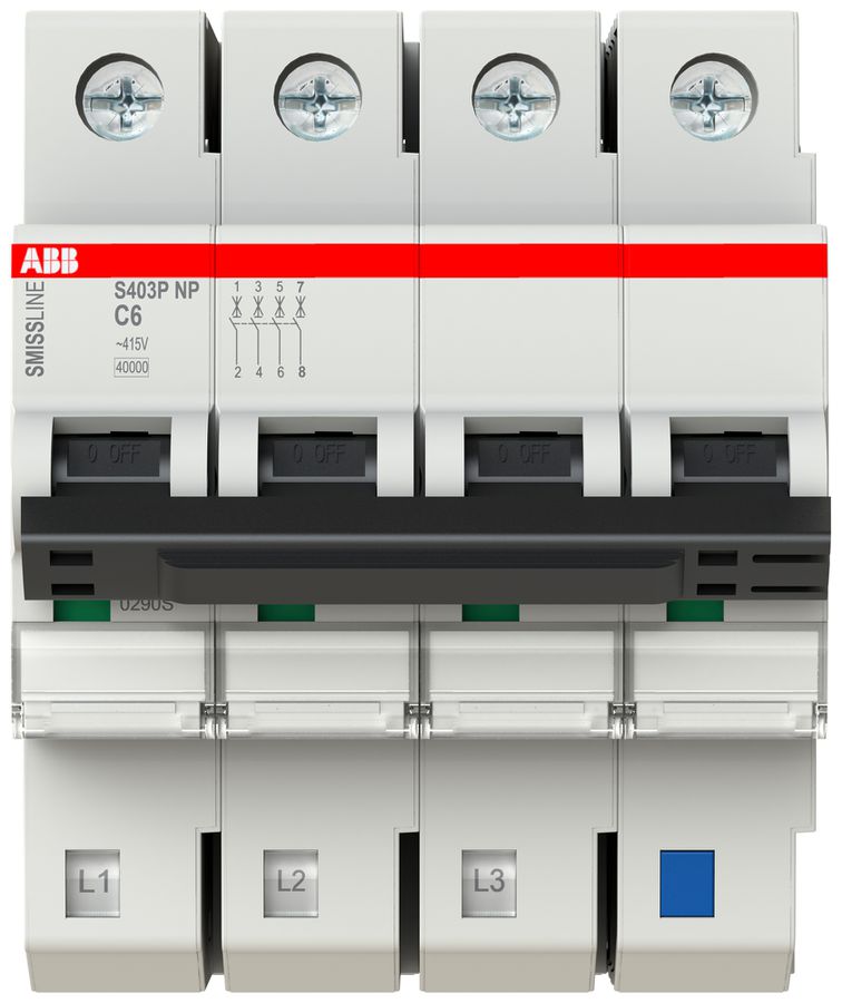 Disgiuntore SMISSLINE TP, 3LN, C, 6A, 40kA
