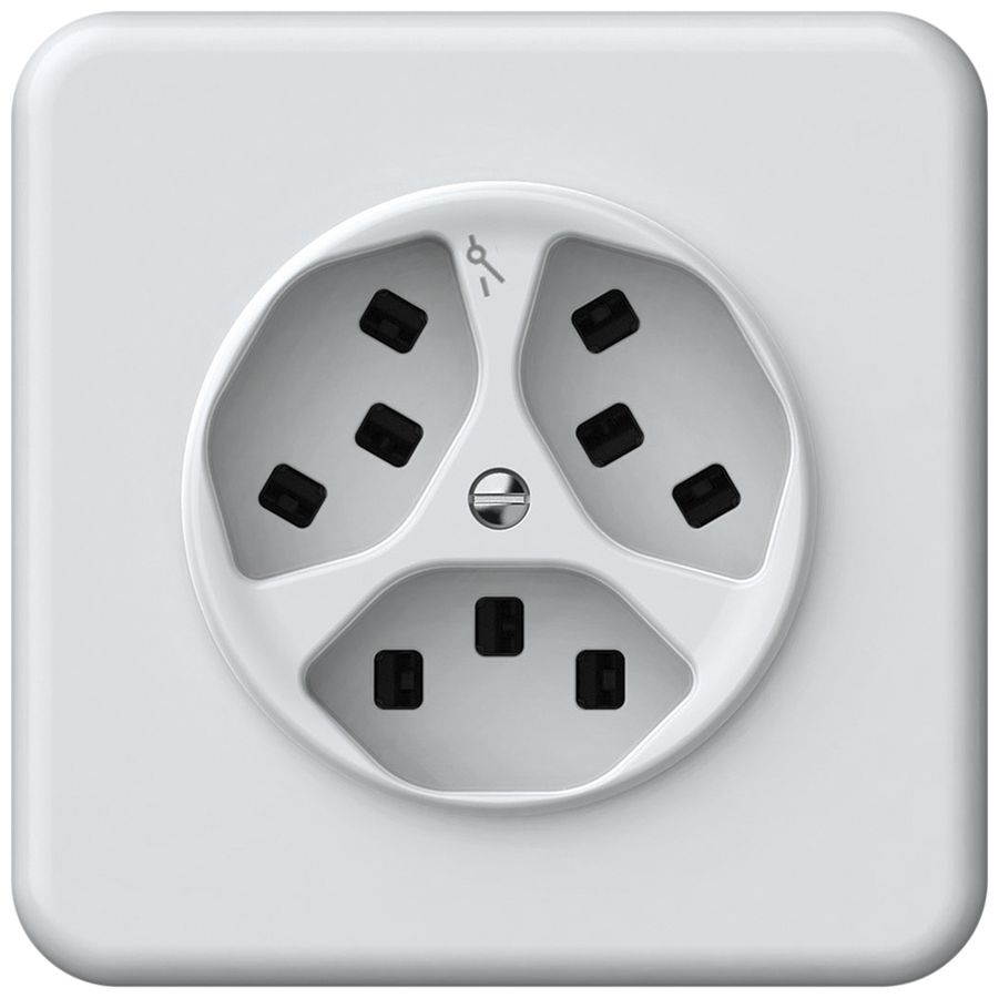 UP-Steckdose origin 3×Typ 23 1×S 16A 230V 92×92mm weiss