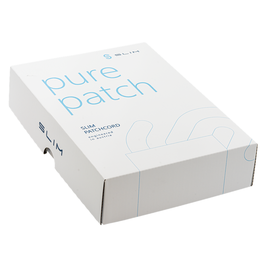 SLIM Patchkabel: 10cm, weiss, 50-Pack Cat.6A, U/FTP, LSOH, Klinke unbrechbar