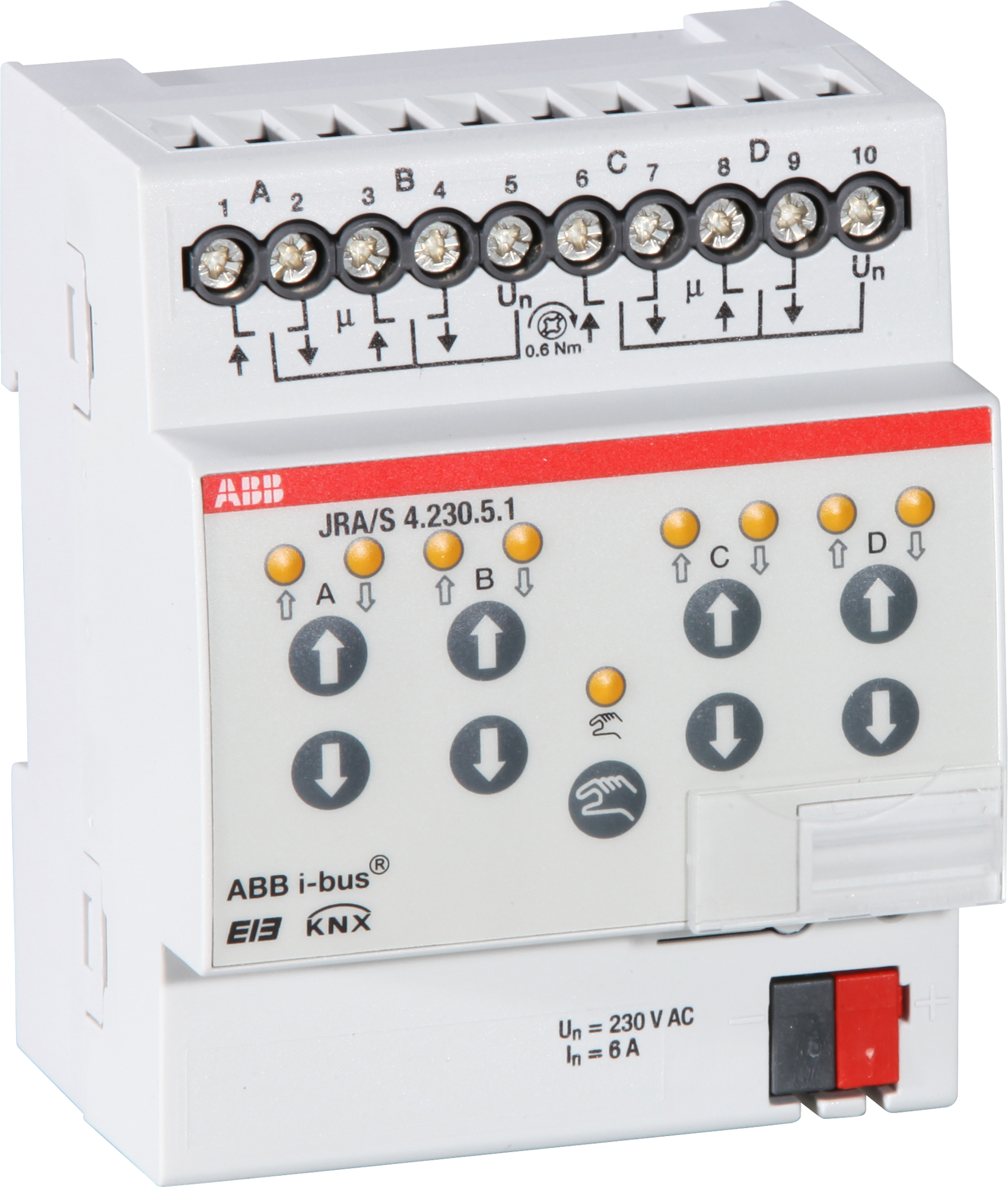Actionneur de jalousie KNX AMD 4-fois 6A 230VAC, manuel
