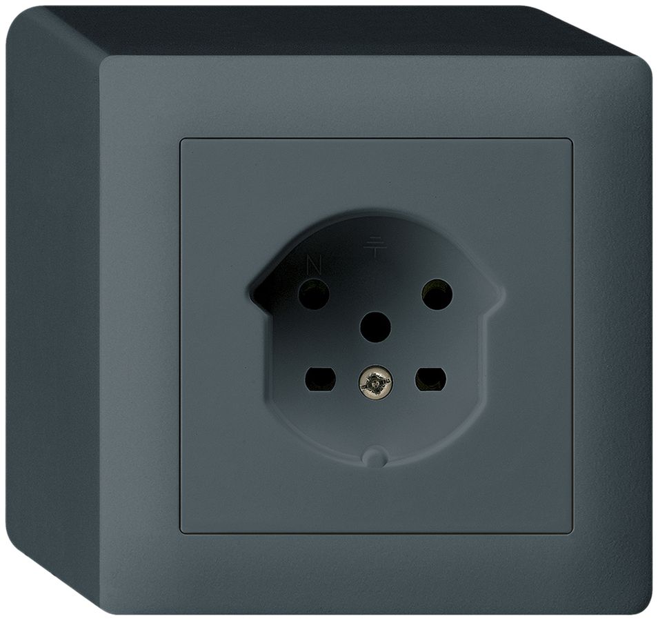 AP-Steckdose HA kallysto Typ 15 mit Steckklemmen anthrazit