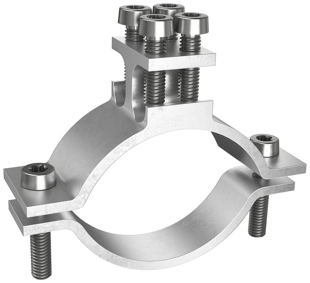Erdleitungsbride AGRO 1 1/2…2" (47.9…59.6mm), 2×4…50mm²/Ø8mm