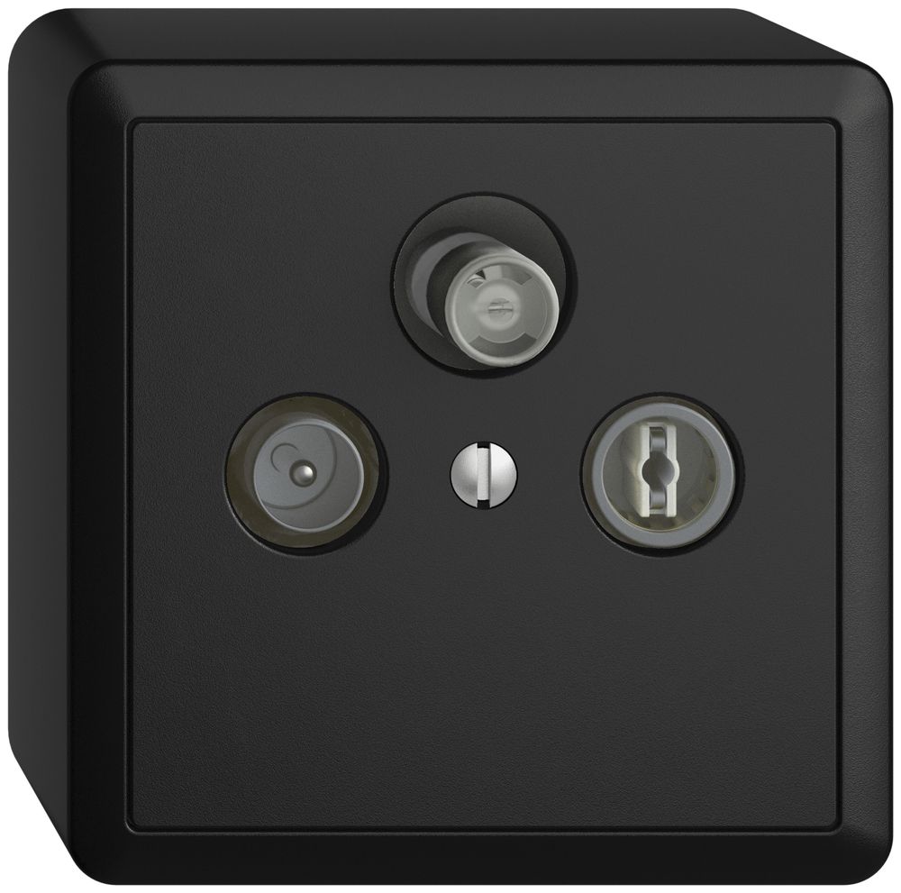 Prise d'antenne AP SAT DB52 EDIZIOdue noir avec IEC/F