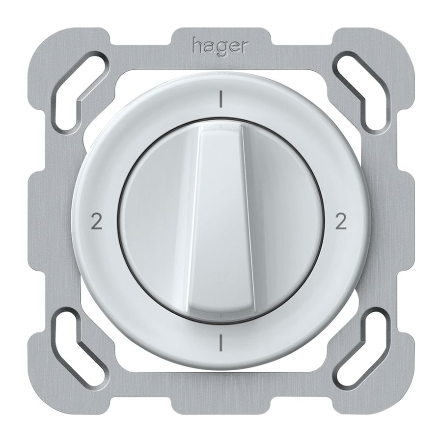 UP-Drehschalter origin Umschalter 3/1L 16A 250V 1-2-1-2 77×77mm weiss