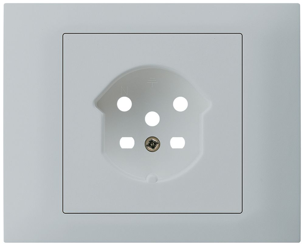 EB-Frontset Hager kallysto für Steckdose G3 1×T15 Abdeckrahmen steckbar hellgrau