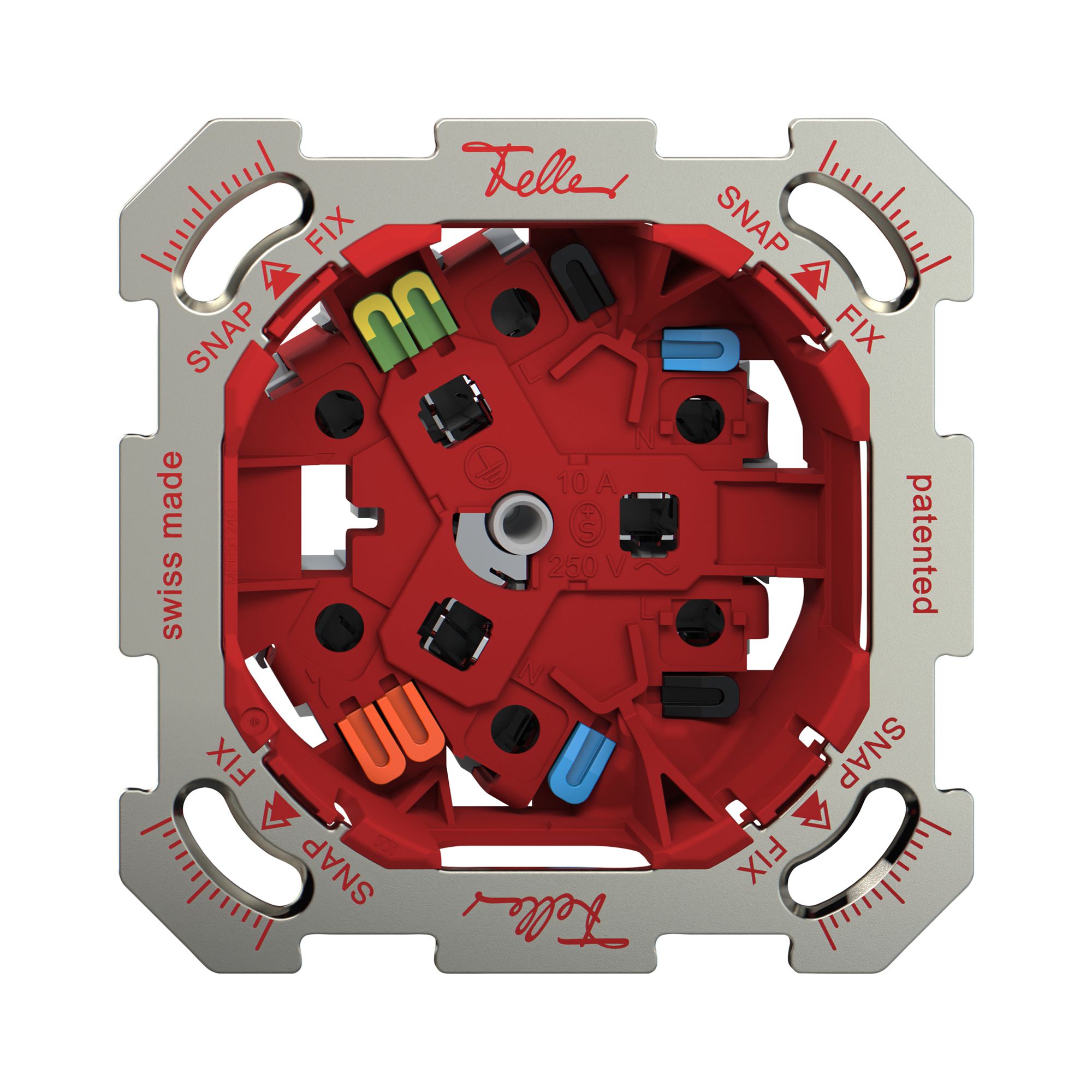 Prise ENC Feller SNAPFIX® 3×T13 1×S avec shutter
