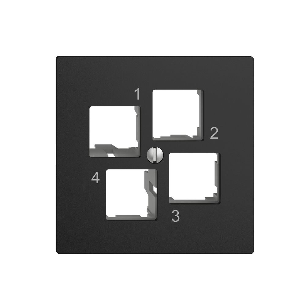 Kit de montage EDIZIOdue EASYNET S-One, pour 4×RJ45, sortie droite, noir