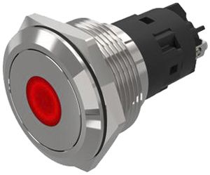 Leuchtmelder EAO 82 24V Schraubanschluss flach Ø22mm rot