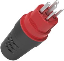 Spina tipo 25 Ferratec 3L+N+PE 16A 400V diritto gomma IP55 ne-ro