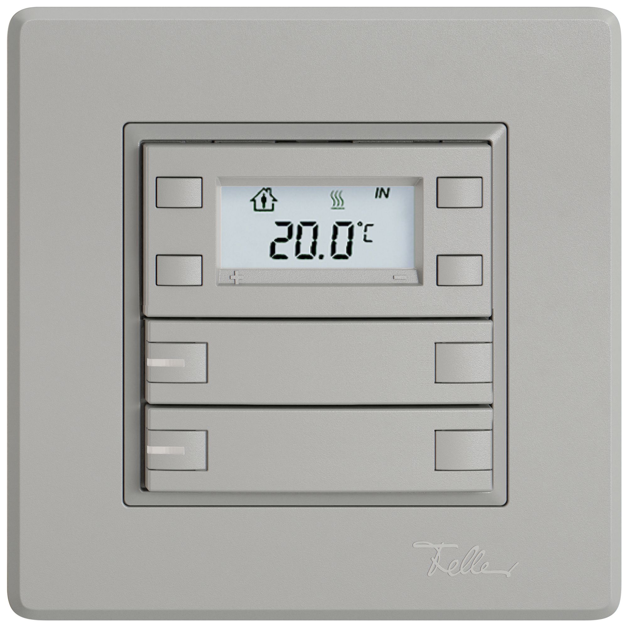 Poussoir RTH ENC EDIZIO.liv SNAPFIX® a.RGB-LED 2×touches comm.2T grc