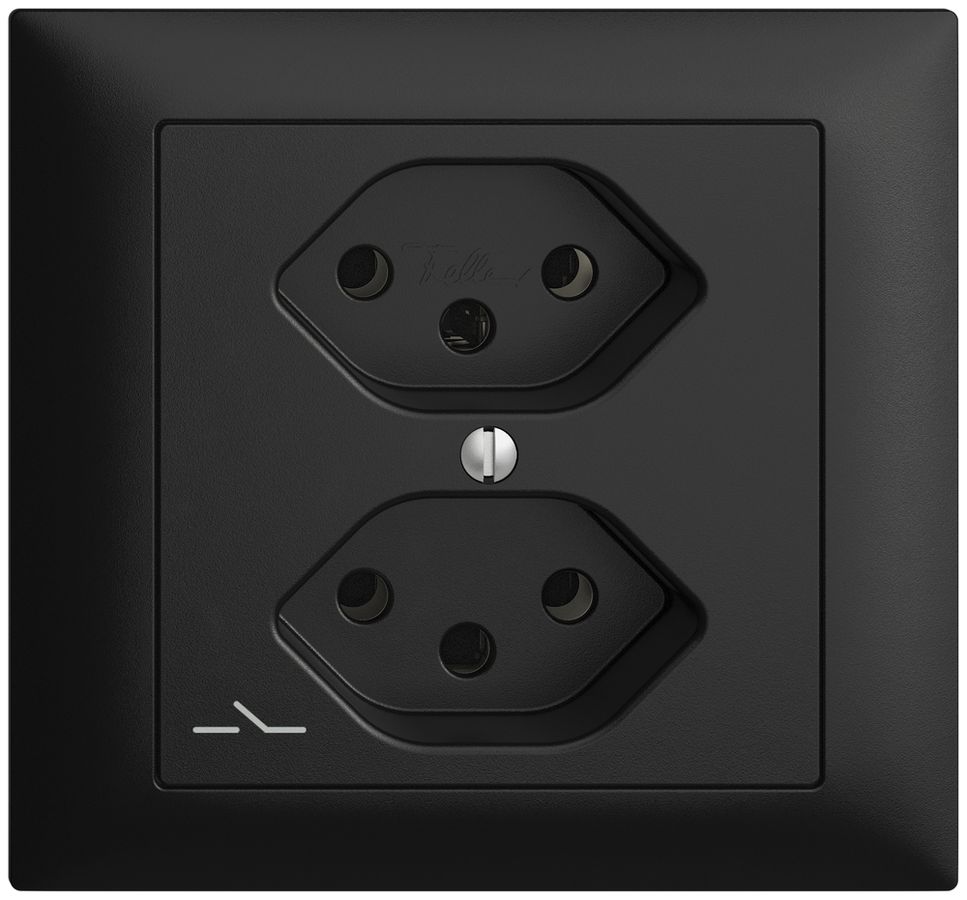 EB-Steckdose EDIZIOdue 2×T13 1×S schwarz