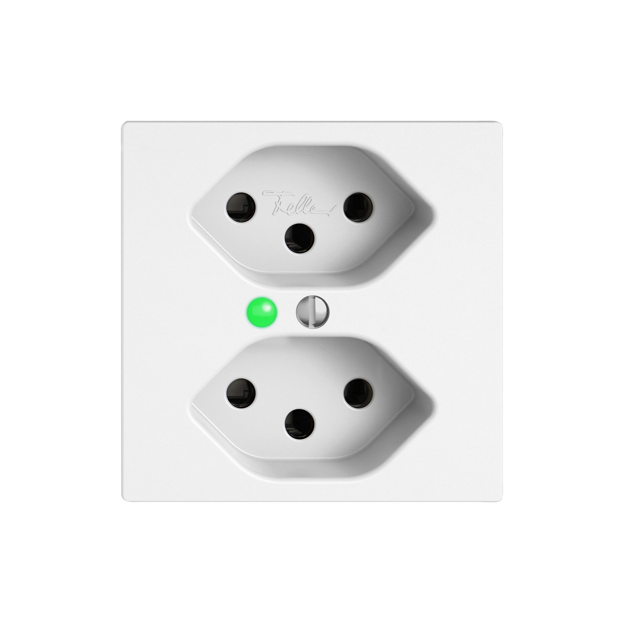 Steckdose EDIZIO.liv SNAPFIX® 2×T13 mit LED grün ws