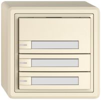 Pulsante universale AP EDIZIO.liv UNI SNAPFIX® 5…48V c.LED 3× com.1T targ.cr