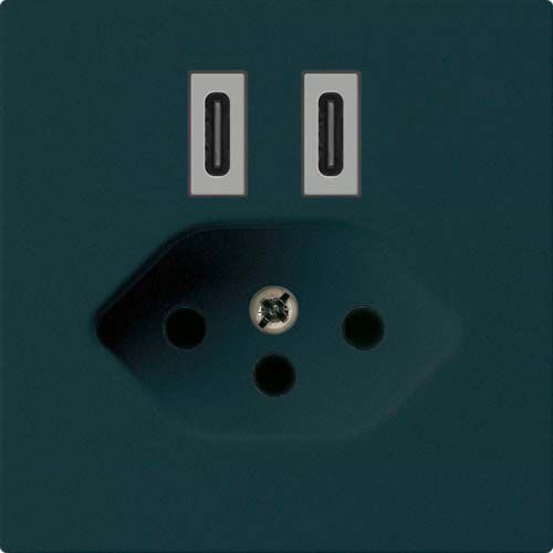 Prise de charge USB Hager kallysto C-C 20W+T13 5V 60×60mm noir