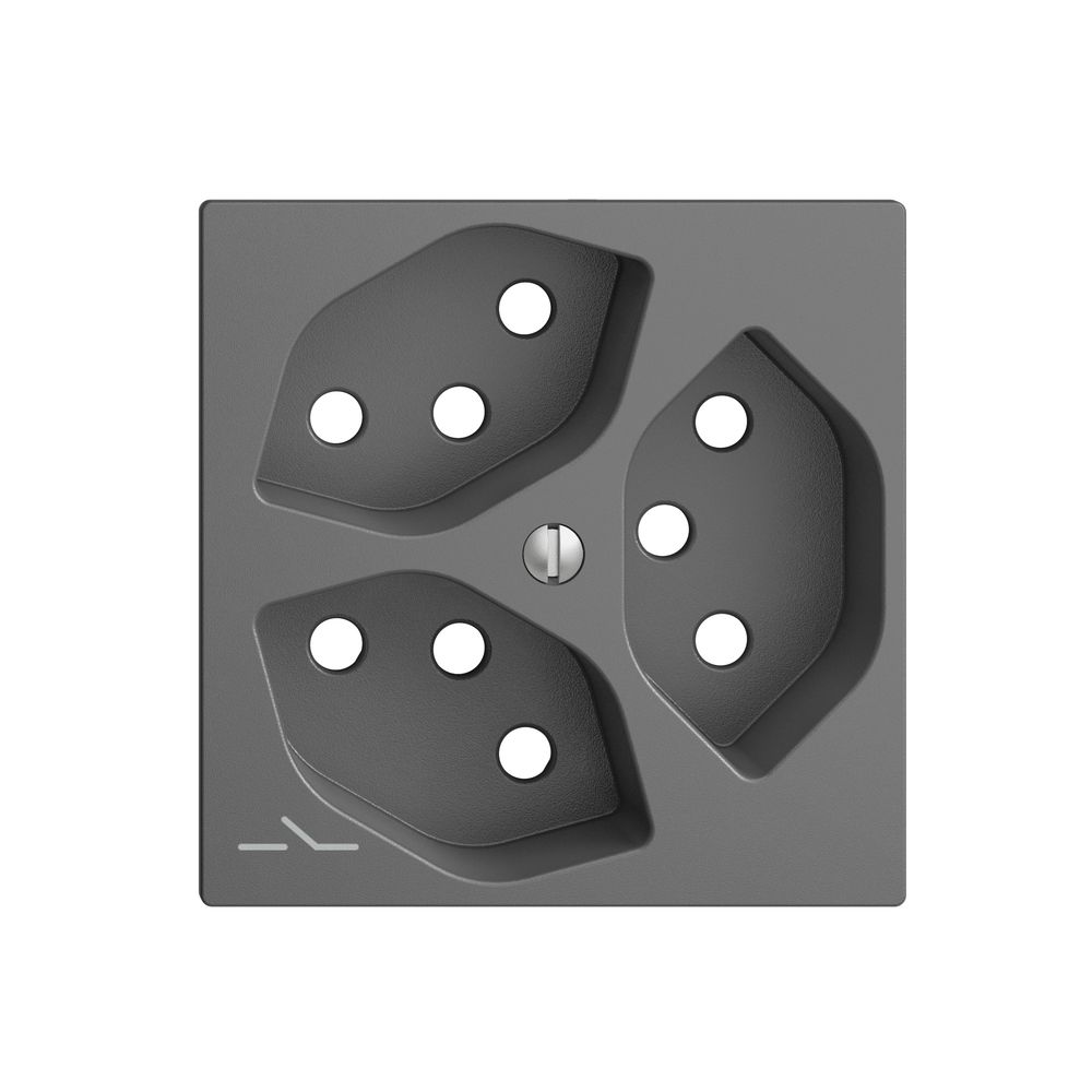 Plaque frontale 3×T13,S EDIZIOdue gris foncé