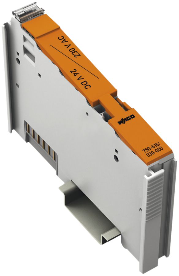 REG-Distanzmodul WAGO 24VDC/230VAC, lichtgrau