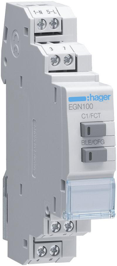 Multifunktions-Schaltuhr Hager digital EGN100 mit Bluetooth, 1-Kanal